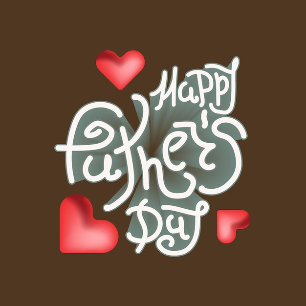 Happy father's day-schriftzug, typografie-zitate, begrüßung, social-media-instagram-post-banner-vorlage