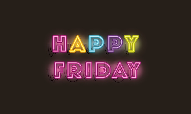 Happy friday schriftarten neonlichter