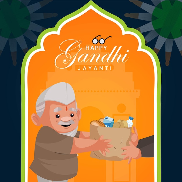 Happy gandhi jayanti banner-designvorlage