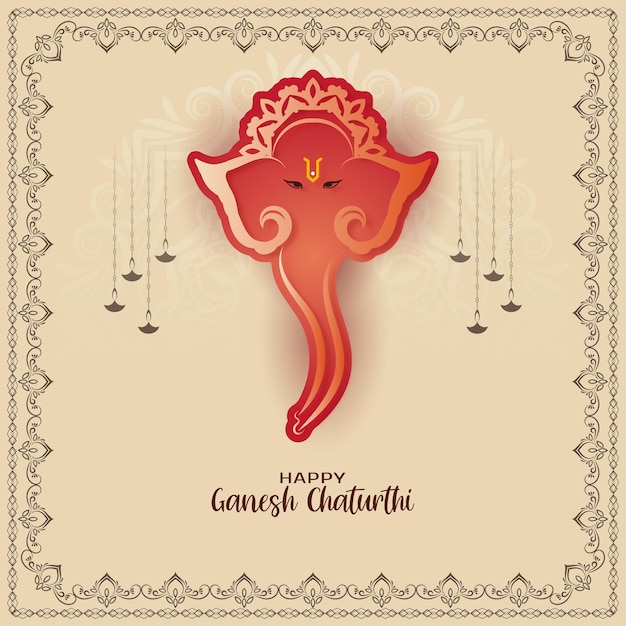 Happy ganesh chaturthi hinduistischer kulturfestivalhintergrund