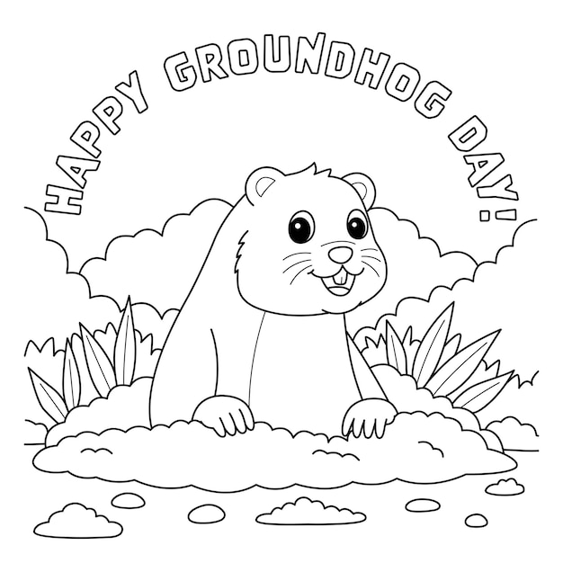 Happy groundhog day malvorlagen für kinder