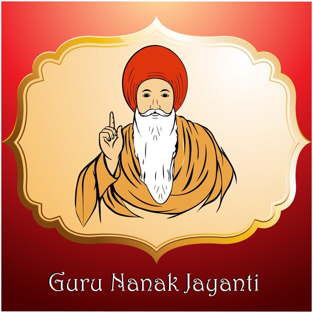 Vektor happy guru nanak jayanti banner design-vorlage