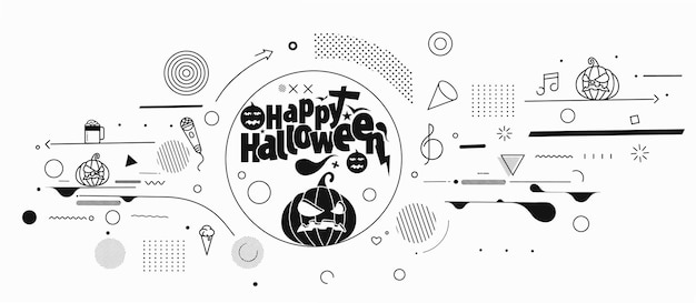 Happy halloween abstrakte party banner oder poster.