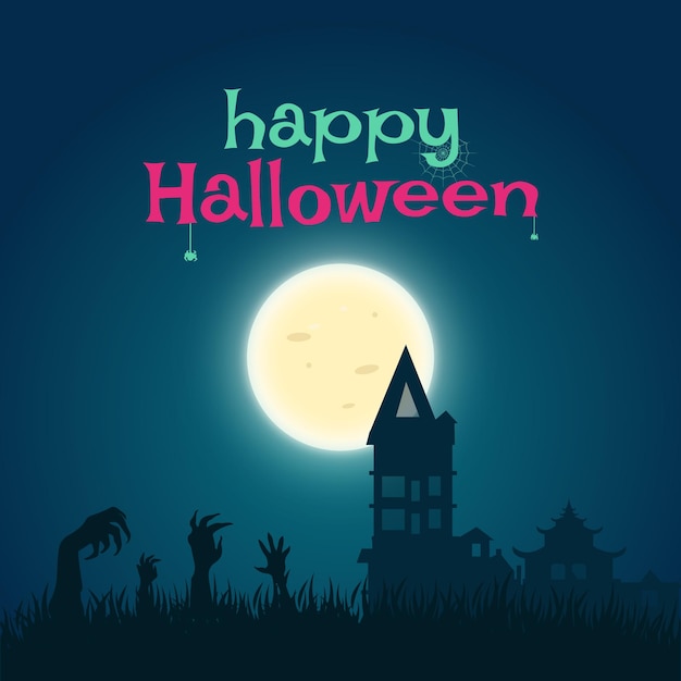 Happy halloween-banner-design-vorlage