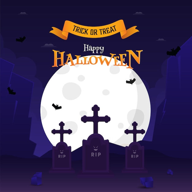 Happy halloween celebration poster design