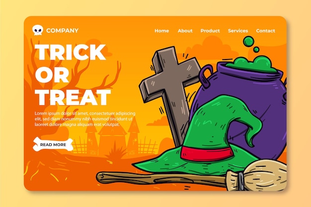 Happy halloween landing page vorlage