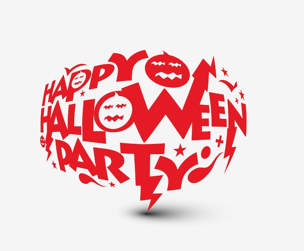 Happy halloween party grußkarte kalligraphie - halloween banner oder poster.