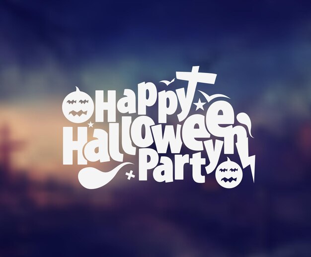 Happy Halloween Party Grußkarte Kalligraphie - Halloween Banner oder Poster.