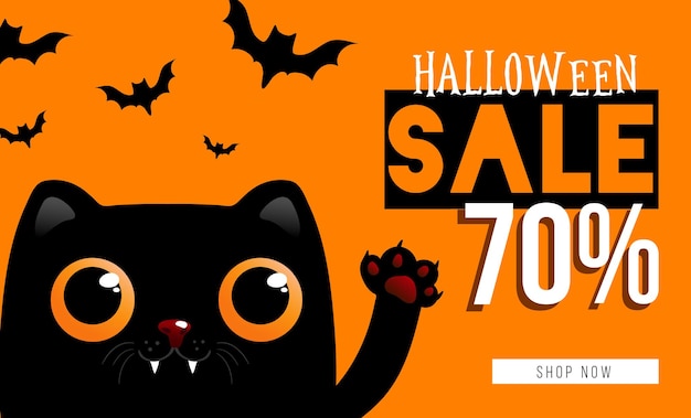 Happy halloween sale banner oder party einladung background.vector illustration eps 10