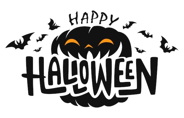 Happy Halloween Text Banner, Vektor