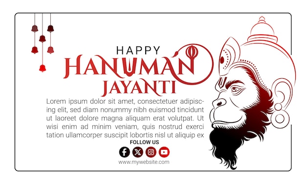 Happy hanuman jayanti social media post vorlage mit gott hanuman illustration