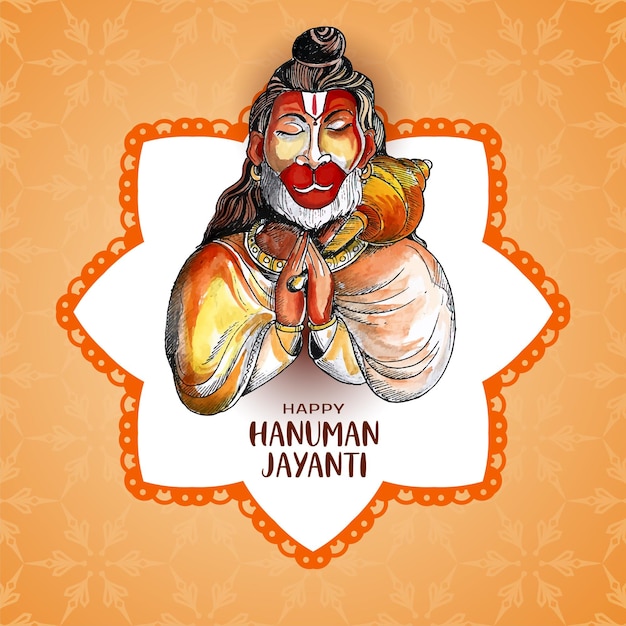 Happy hanuman jayanti traditionelle hinduistische festivalkarte