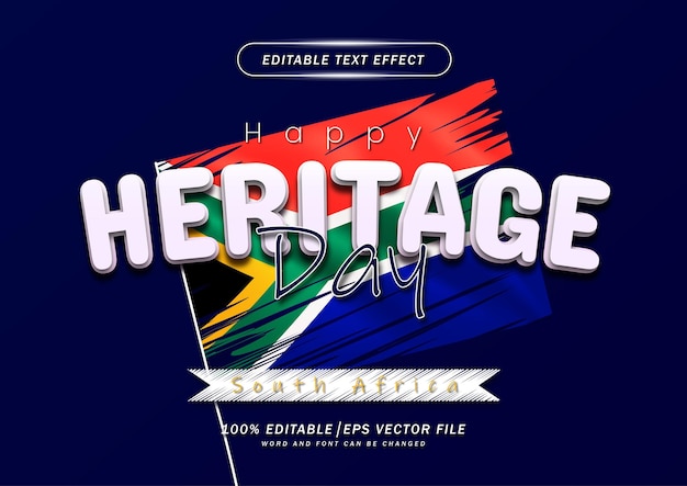 Happy heritage day text bearbeitbarer effekt