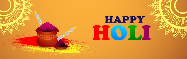 Happy holi banner oder header