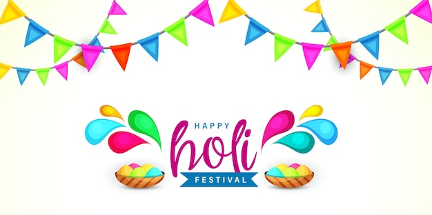 Happy Holi bunte indische Hinduismus Festival Social Media Poster Design Vorlage Hintergrund