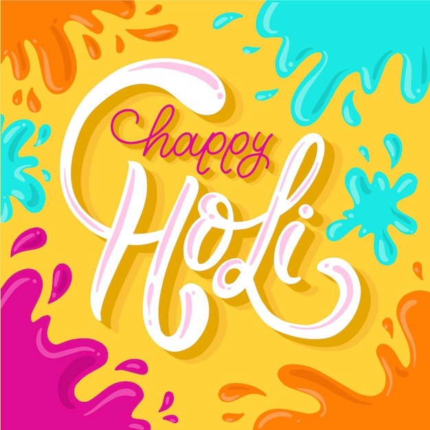 Happy holi festival schriftzug