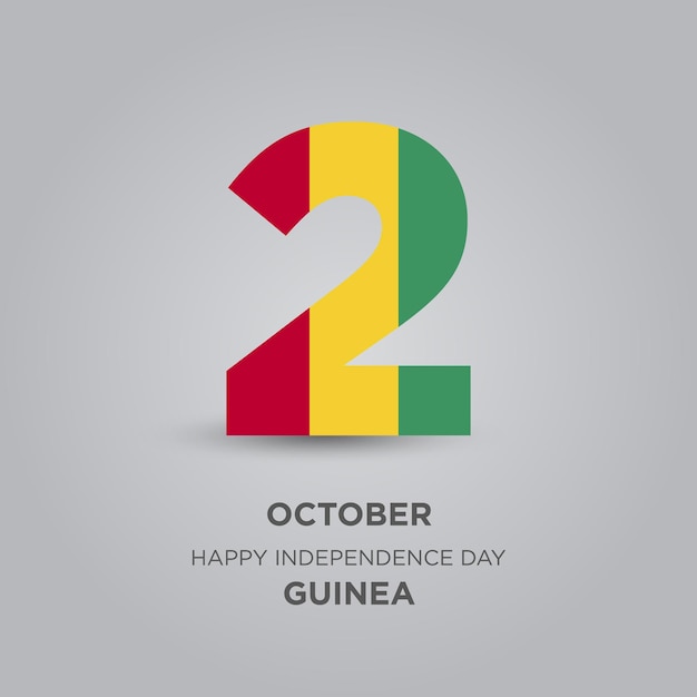 Vektor happy independence day guinea design nummer 2 aus der guinea-flagge