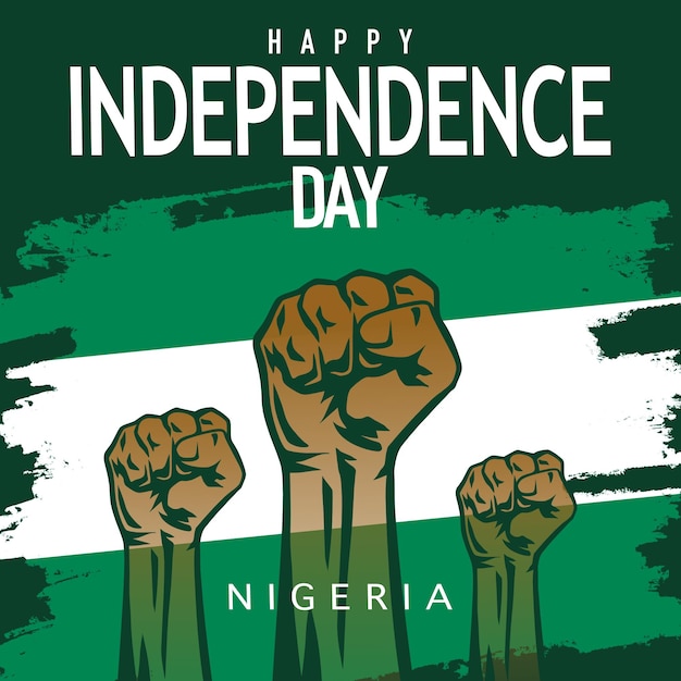 Vektor happy independence day nigeria grüße. vektor-illustration-design