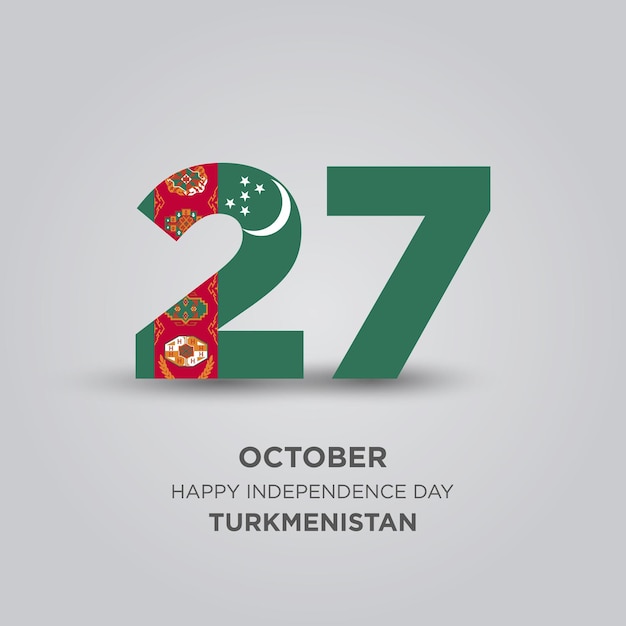 Vektor happy independence day turkmenistan design nummer 27 aus der turkmenistan-flagge