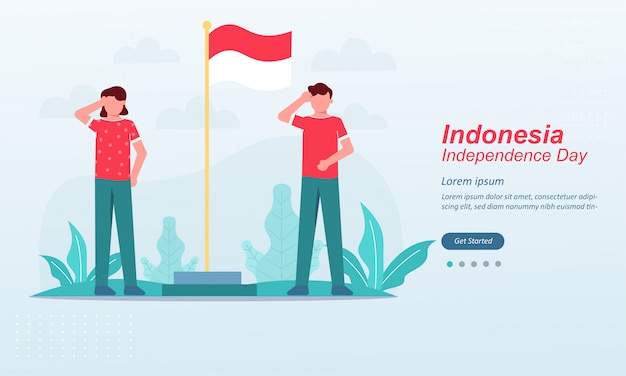 Happy Indonesien Independence Day Landingpage Vorlage