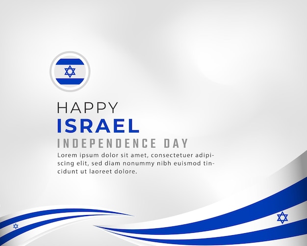 Happy Israel Independence Day Celebration Vector Design für Poster Banner Werbung Grußkarte