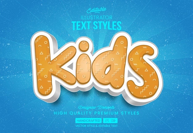 Vektor happy kids text style