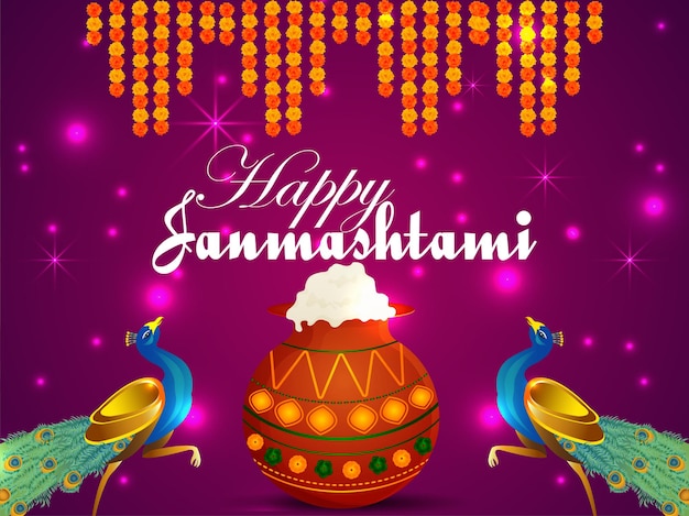 Happy krishna janmashtami feier hintergrund