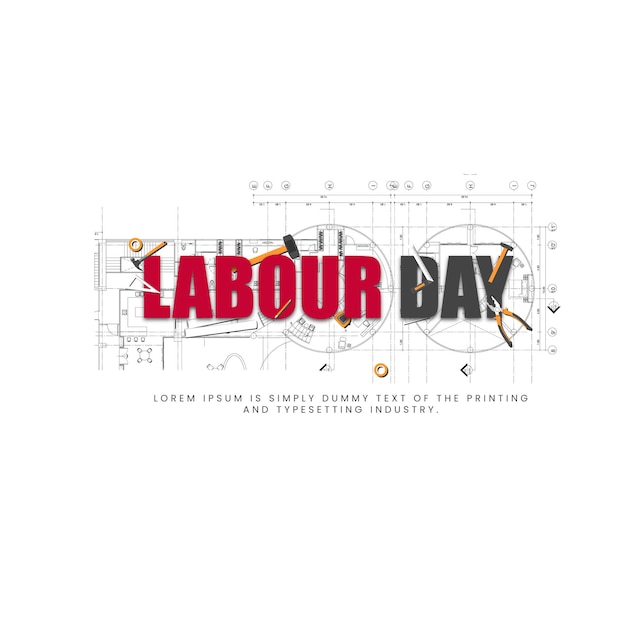 Happy labor day banner design-vorlage vektor-illustration