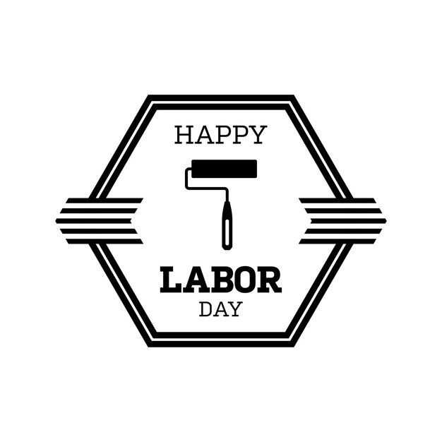 Vektor happy labor day banner isoliert auf weißem hintergrund