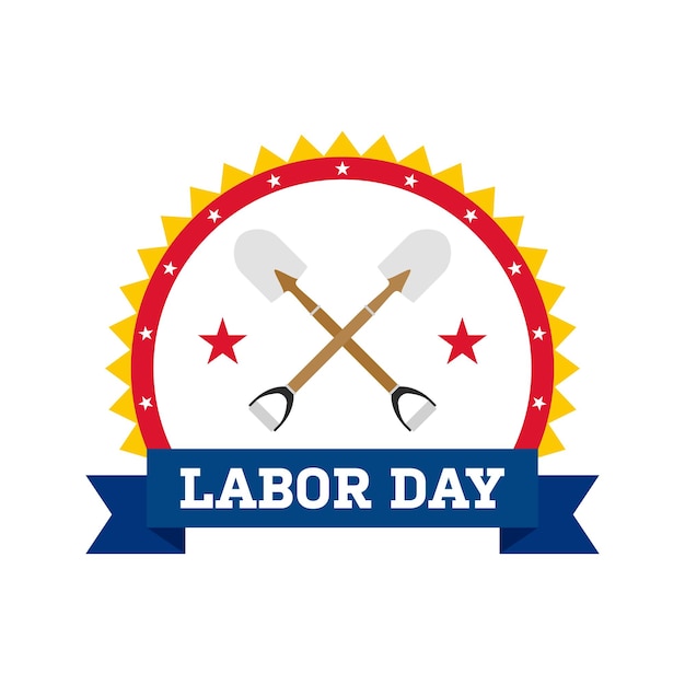 Vektor happy labor day banner isoliert auf weißem hintergrund