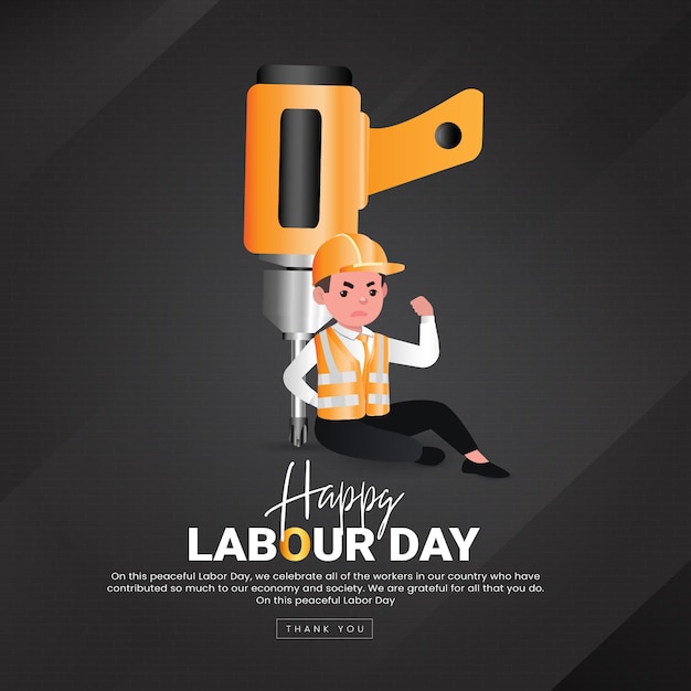 Vektor happy labor day design-vorlage