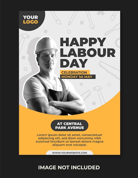 Happy Labor Day Poster-Design-Vorlage