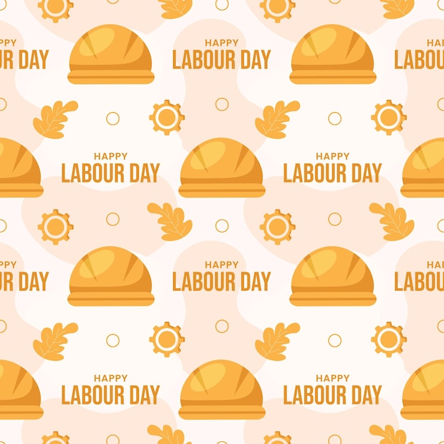 Happy labor day seamless pattern illustration mit verschiedenen berufen in elementvorlage