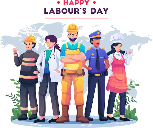 Happy Labor Day-Vektor-Bildung