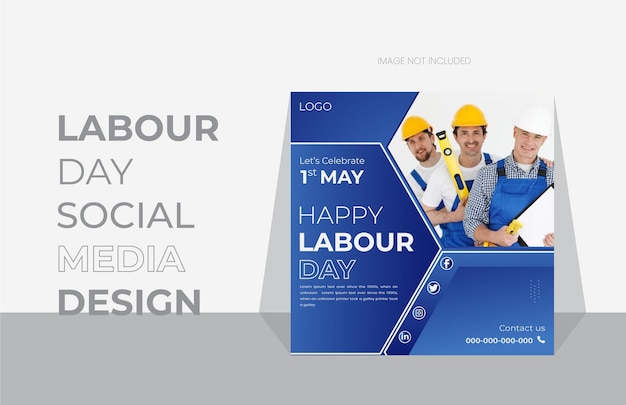 Happy Labour Day Social-Media-Post-Vektor-Flachdesign-Vorlage