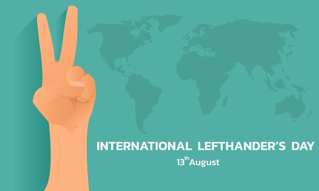 Happy lefthanders day linkshändige charakterillustration