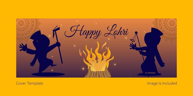 Happy lohri festival deckblatt design-vorlage