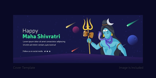 Happy maha shivratri festival deckblatt vorlage