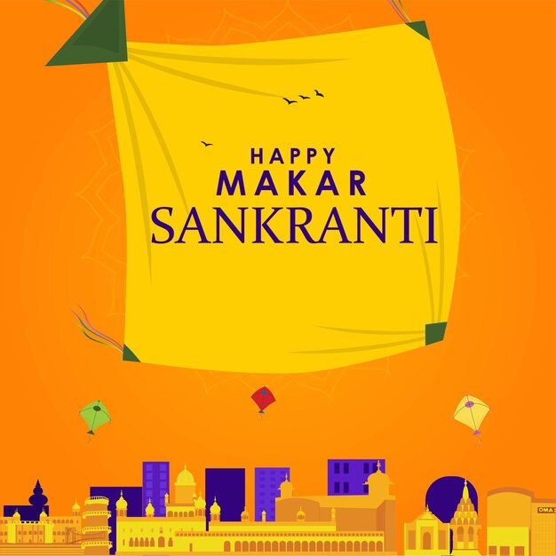 Happy makar sankranti banner-design-vorlage