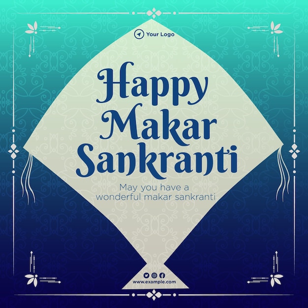 Vektor happy makar sankranti indian festival banner design-vorlage