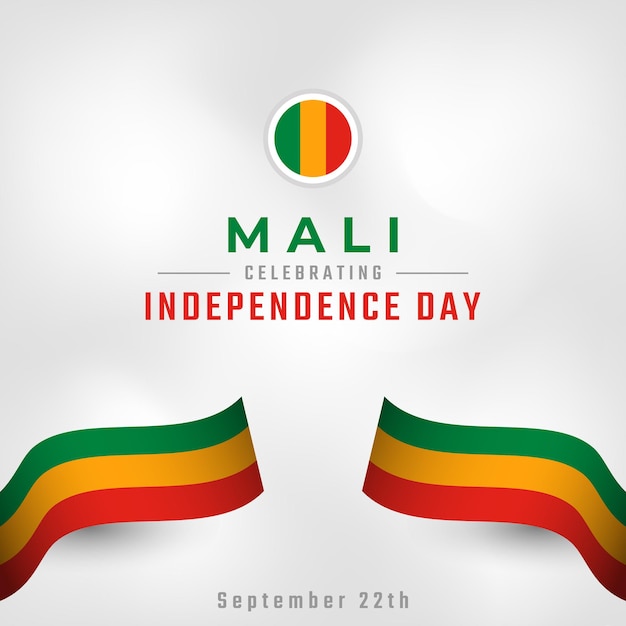 Happy mali independence day 22. september feier poster banner werbung grußkarte