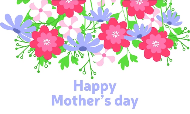 Happy Mother's Day Banner mit Blumen. Vektor-Illustration.