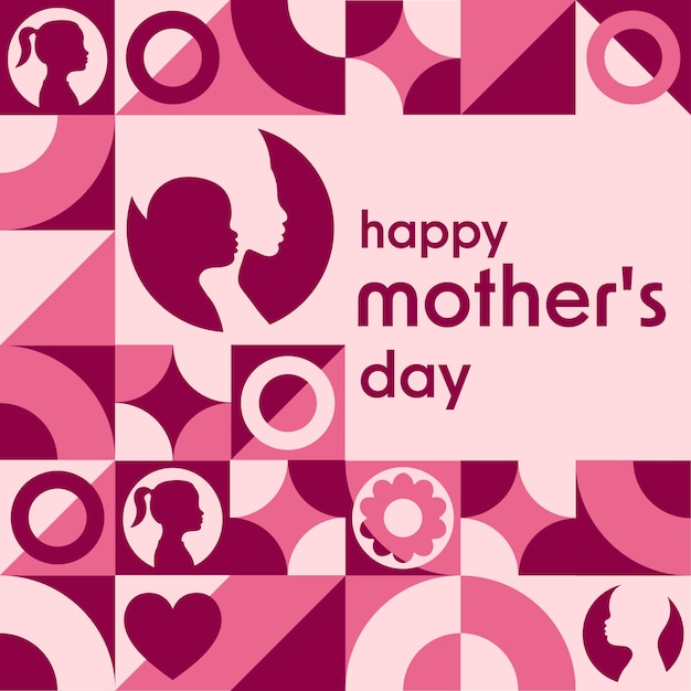 Happy mother's day feiertagskonzept-vorlage für hintergrund-banner-kartenplakat mit textinschrift vektor-eps10-illustration