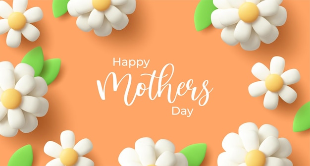 Happy Mother's Day moderne Banner-Design 3D-Vektor-Illustration