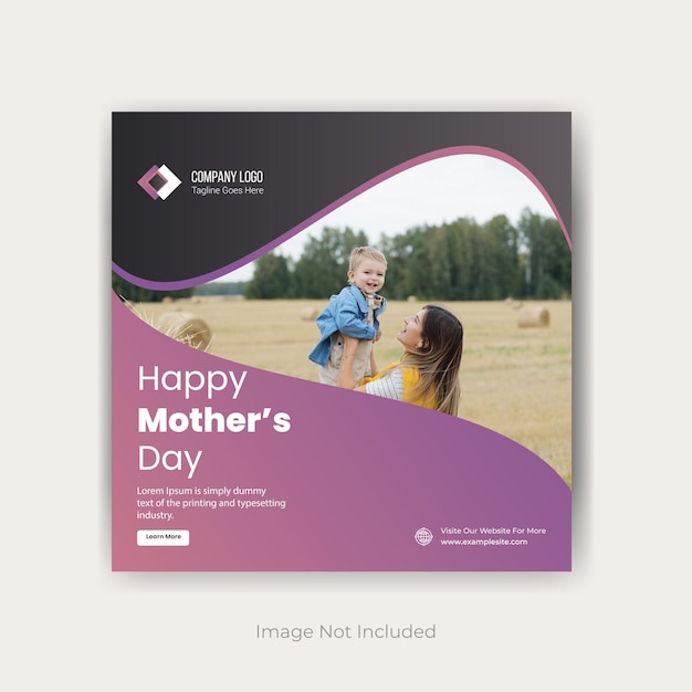 Vektor happy mother's day template design premium-vektor ll