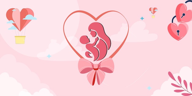 Happy Mothers Day eleganter Schriftzug Banner rosa Kalligraphie Vektortext und Herz im Rahmenhintergrund für Mother39s Day Beste Mutter aller Zeiten Grußkarte