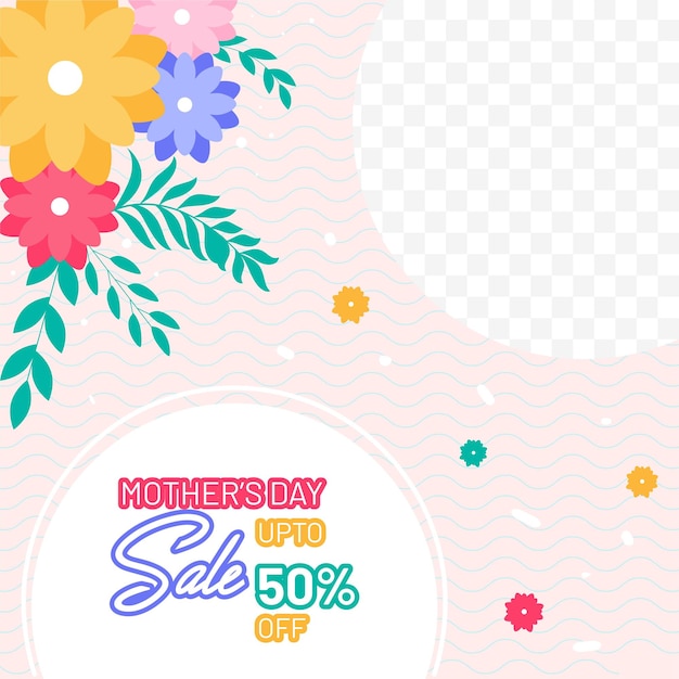 Happy mothers day größter verkauf social media post template design vector illustration