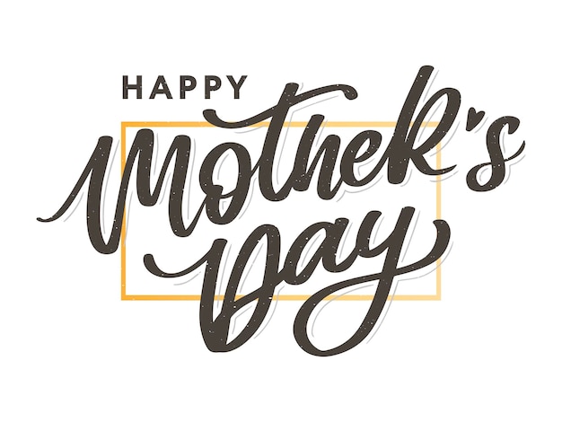 Happy mothers day schriftzug handgefertigte kalligraphie vektor-illustration muttertagskarte mit blumen