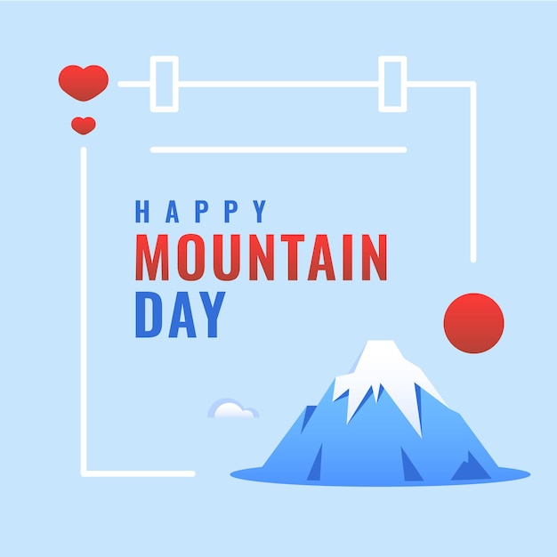 Happy mountain day design hintergrund für begrüßungsmoment