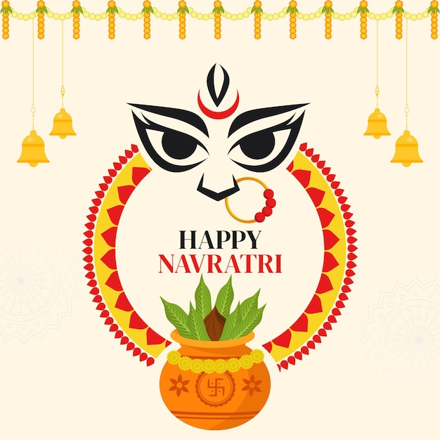 Happy navratri indian festival banner designvorlage